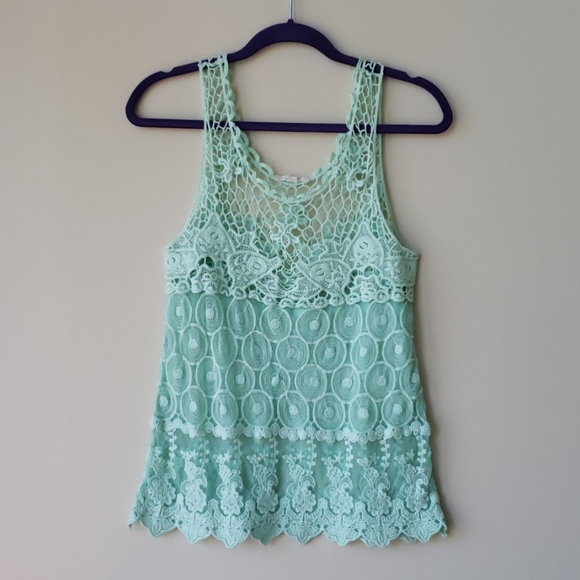 Aqua Lace Tank - Picture 1 of 5